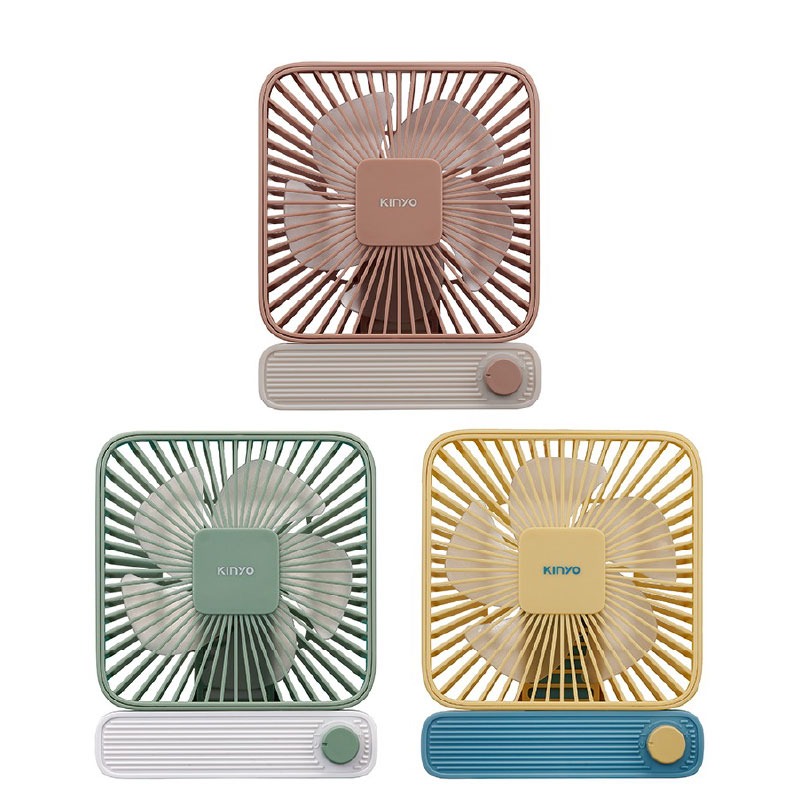 【KINYO 復古靜音充電風扇】質感 居家 風扇 桌立風扇 復古風 撞色 USB充電【LD1273】-細節圖2