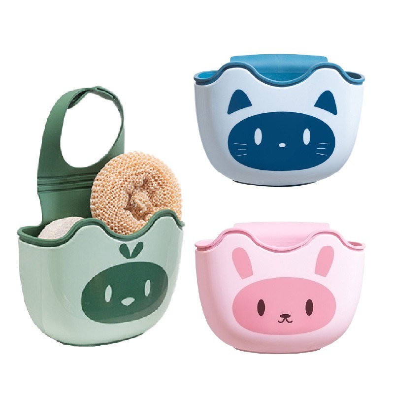 【可愛動物造型水槽瀝水掛袋】收納 瀝水籃 水龍頭 收納袋 廚房 收納 清潔 加厚 卡通造型【LD1281】-細節圖2