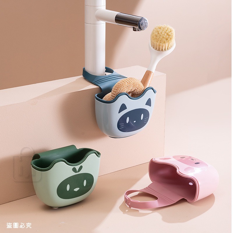 【可愛動物造型水槽瀝水掛袋】收納 瀝水籃 水龍頭 收納袋 廚房 收納 清潔 加厚 卡通造型【LD1281】-細節圖7