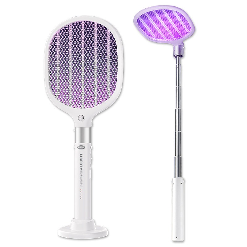 【利百代 2合1伸縮摺疊充電捕蚊拍】長達93公分 90度摺疊 捕蚊拍 捕蚊燈 可手持站立 USB充電【LD1301】-細節圖2