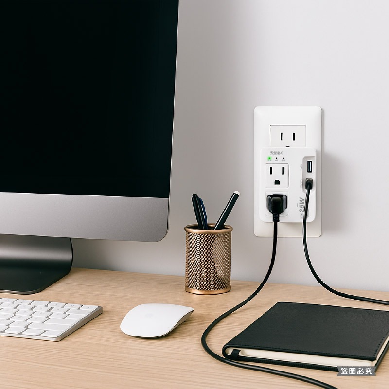 【BiBi AI過載警報分接器】100分貝過載蜂鳴 25W USB快充 壁插 分接器 充電器 氮化鎵快充【LD1308】-細節圖8