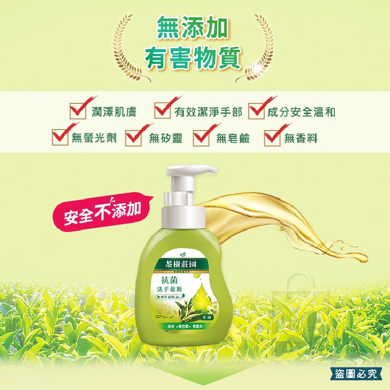 【茶樹莊園 茶樹抗菌洗手慕斯 500g】溫和 抗菌 洗手乳 洗手液 LD1321-細節圖5
