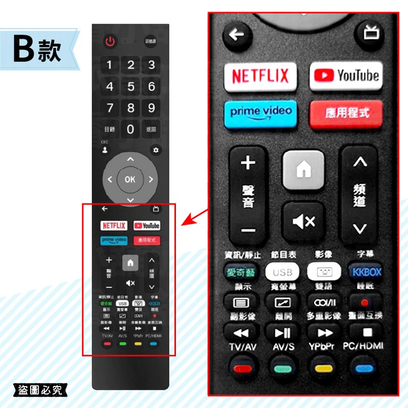 【網路電視遙控器】奇美 CHIMEI 東元 TECO 電視遙控器 網路電視 遙控器 液晶電視遙控器【LD1322】-細節圖5