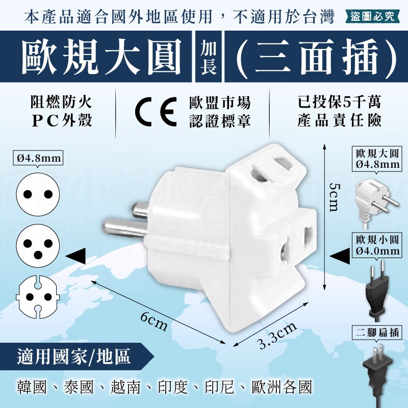 歐規大圓(三面插)