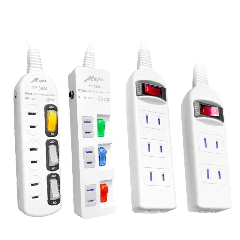 【MAYKA 2孔延長線】 防雷擊突波吸收 獨特插孔防塵蓋設計 延長線 平貼式 節能 延長線 2P【LD489】-細節圖2