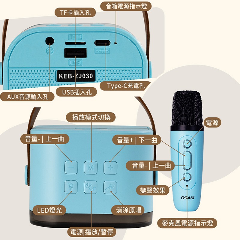 【藍牙隨身K歌音響】迷你無線藍牙K歌組 隨身KTV 行走KTV 唱歌 藍芽 消除原唱歌聲 藍芽喇叭【LD1384】-細節圖7