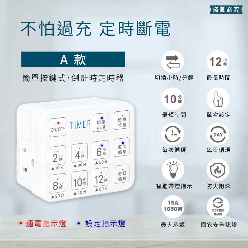 新安規認證【聖岡 按鍵式倒數定時器】影片教學 防過充 單次 每日循環 大按鍵設定 定時器 定時關機 省電【LD1394】-規格圖9
