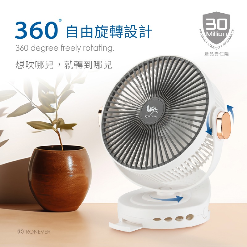 【RONEVER 6吋靜音小夜燈風扇】USB風扇 360度轉 可當手機支架 小風扇 夾扇 靜音風扇 風扇【LD1405】-細節圖4