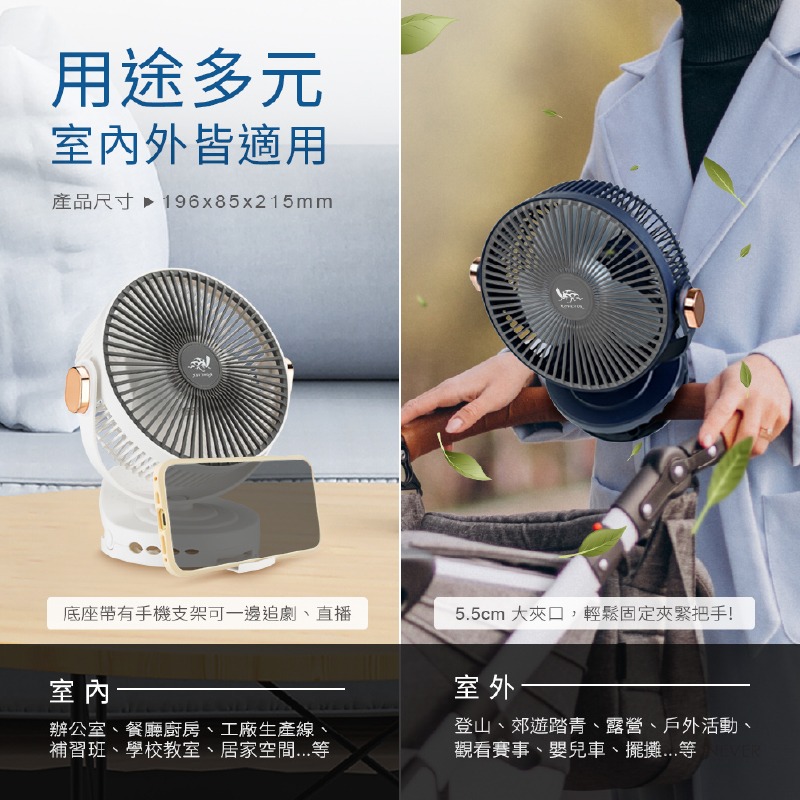 【RONEVER 6吋靜音小夜燈風扇】USB風扇 360度轉 可當手機支架 小風扇 夾扇 靜音風扇 風扇【LD1405】-細節圖7