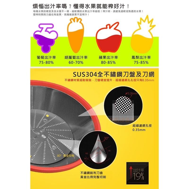 【鳳梨牌】五穀蔬果研磨榨汁機(GR-301L)-細節圖4