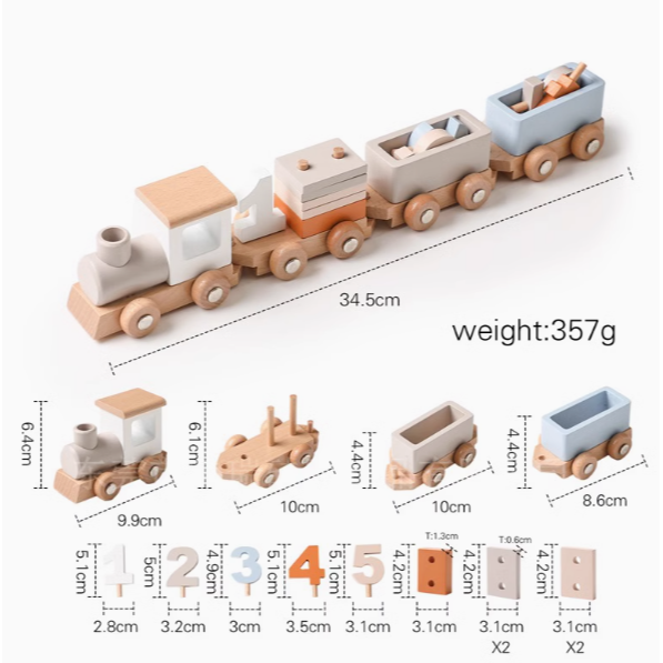 木質生日玩具火車 ღ 木質 兒童生日 火車玩具 寶寶生日 里程碑 玩具小火車 創意生日 拍照擺飾-細節圖5