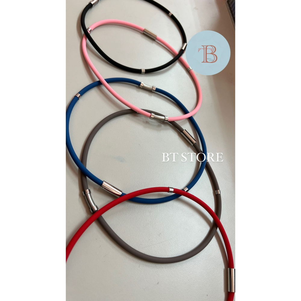 防靜電矽膠項圈  負離子能量男女鈦鋼磁扣項鍊  運動頸環-細節圖3