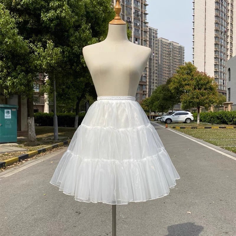 台灣現貨丨Cosplay/Lolita 裙撐 鐘型撐裙 中長款 蘿莉 澎澎裙 底襯裙 半身裙 無骨 軟紗 日常-規格圖2