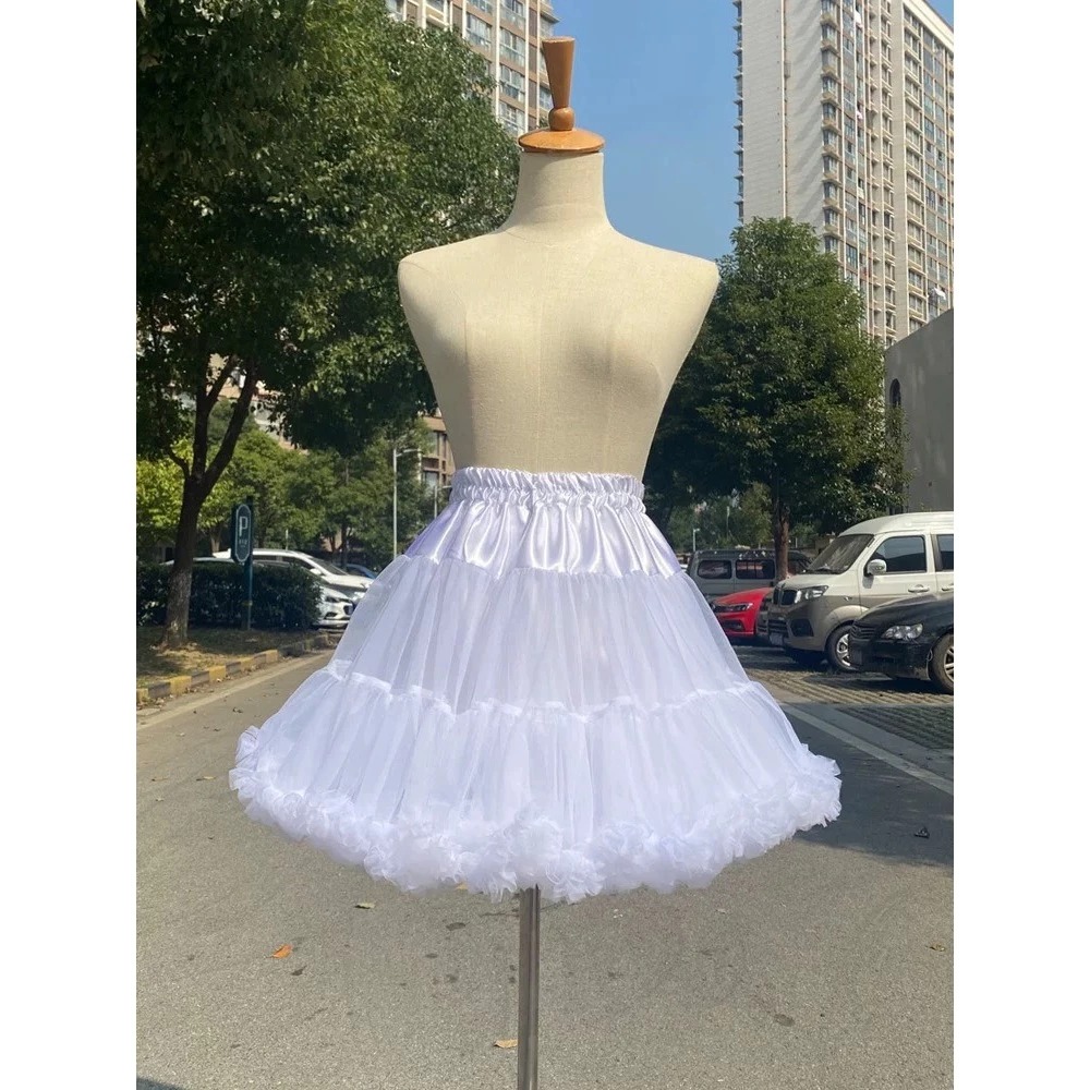 台灣現貨丨Cosplay/Lolita 裙撐 撐裙 棉花糖 雲朵撐 短款 蘿莉 澎澎裙 底襯裙 45cm 無骨 軟紗-規格圖3