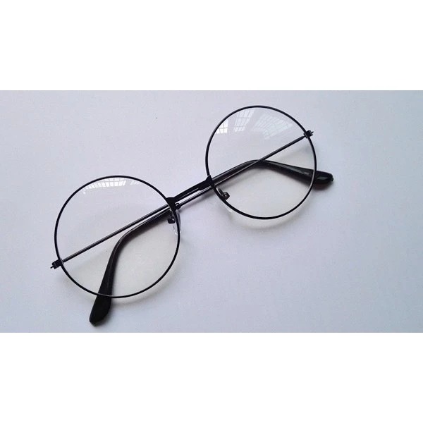 台灣現貨｜圓框眼鏡 黑色 銀色 日系 有鏡片 二次元 無度數 哈利波特 JK 復古 金屬框 平光 鏡架 高倉健-規格圖1