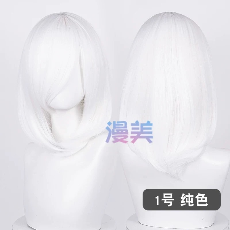 台灣現貨丨多色 Cosplay/Cos 假髮 萬用款 40cm 收臉 髮尾內收 短髮 中長髮 少女 直髮 瀏海-規格圖2