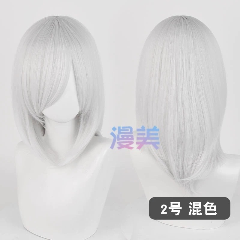 台灣現貨丨多色 Cosplay/Cos 假髮 萬用款 40cm 收臉 髮尾內收 短髮 中長髮 少女 直髮 瀏海-規格圖2