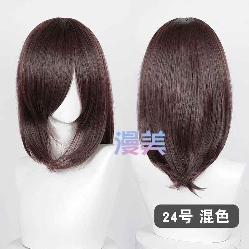 台灣現貨丨多色 Cosplay/Cos 假髮 萬用款 40cm 收臉 髮尾內收 短髮 中長髮 少女 直髮 瀏海-規格圖2