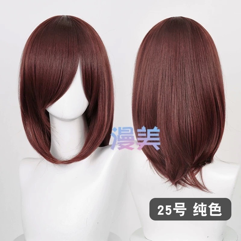 台灣現貨丨多色 Cosplay/Cos 假髮 萬用款 40cm 收臉 髮尾內收 短髮 中長髮 少女 直髮 瀏海-規格圖2