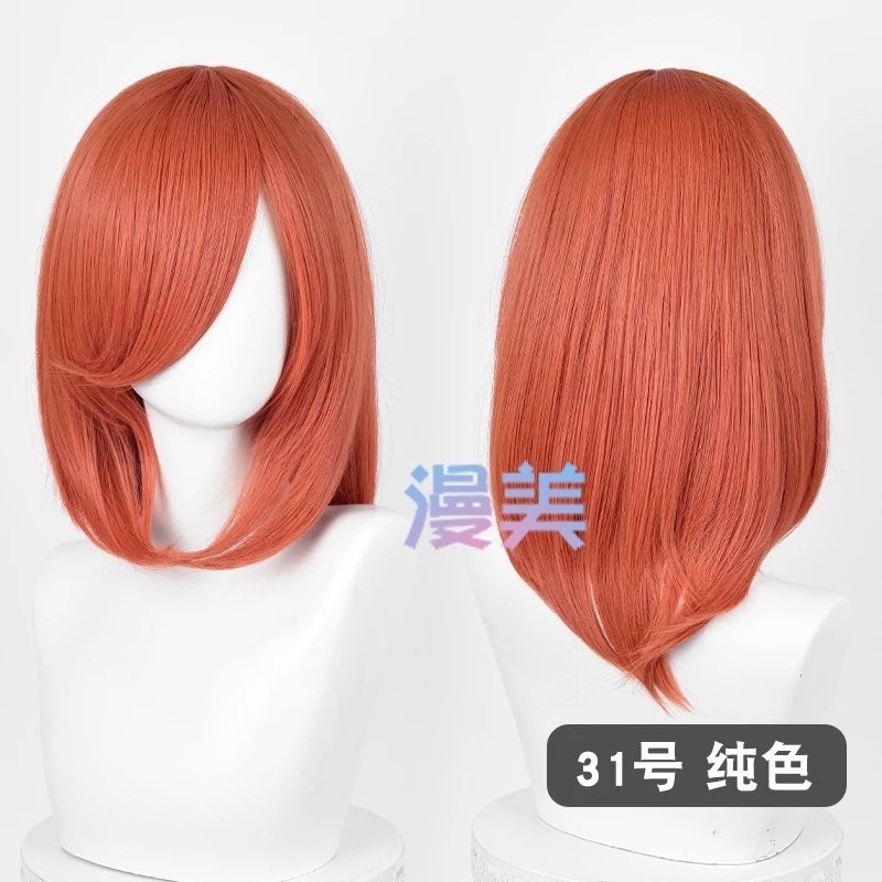 台灣現貨丨多色 Cosplay/Cos 假髮 萬用款 40cm 收臉 髮尾內收 短髮 中長髮 少女 直髮 瀏海-規格圖2