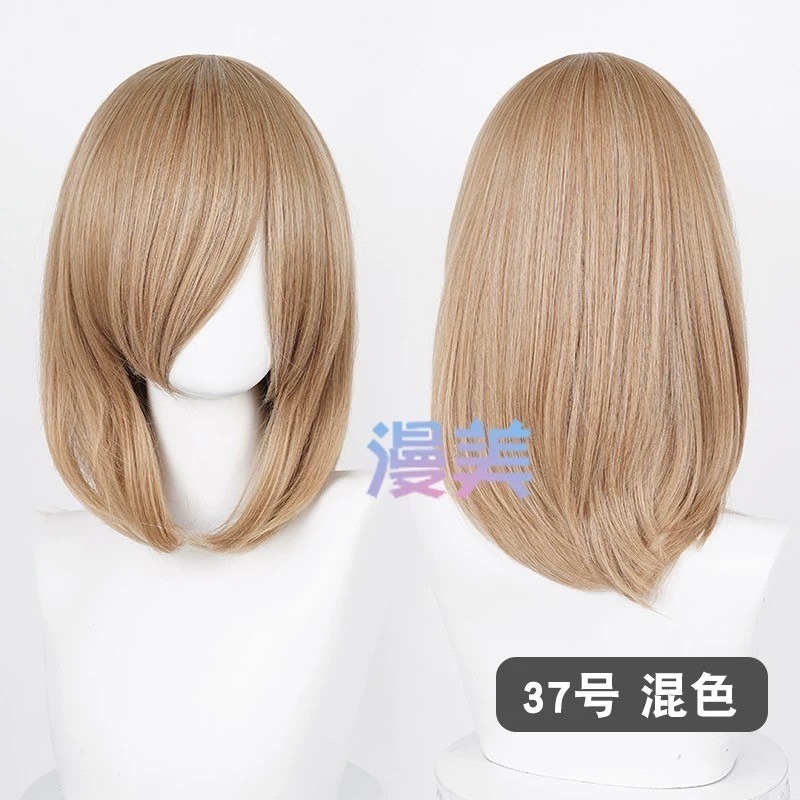 台灣現貨丨多色 Cosplay/Cos 假髮 萬用款 40cm 收臉 髮尾內收 短髮 中長髮 少女 直髮 瀏海-規格圖2