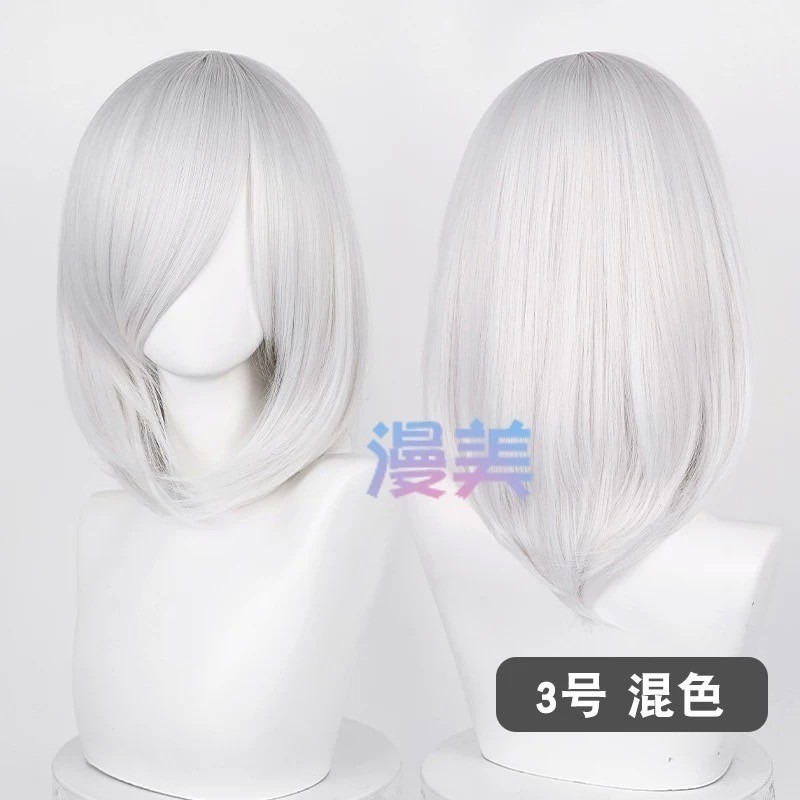 台灣現貨丨多色 Cosplay/Cos 假髮 萬用款 40cm 收臉 髮尾內收 短髮 中長髮 少女 直髮 瀏海-規格圖2