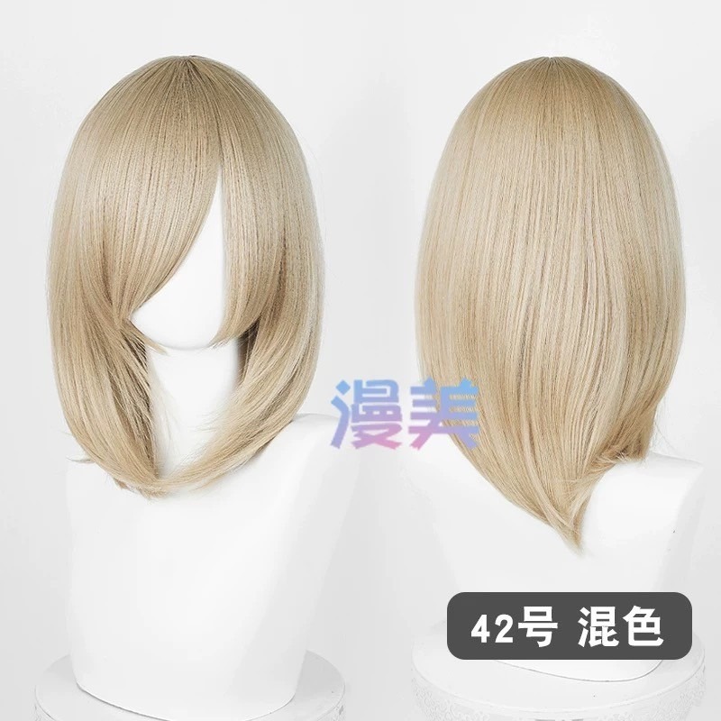 台灣現貨丨多色 Cosplay/Cos 假髮 萬用款 40cm 收臉 髮尾內收 短髮 中長髮 少女 直髮 瀏海-規格圖2