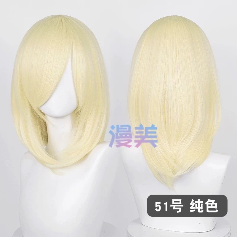 台灣現貨丨多色 Cosplay/Cos 假髮 萬用款 40cm 收臉 髮尾內收 短髮 中長髮 少女 直髮 瀏海-規格圖2