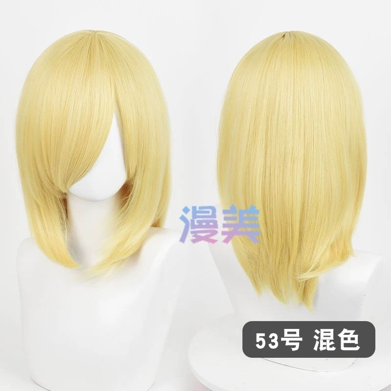 台灣現貨丨多色 Cosplay/Cos 假髮 萬用款 40cm 收臉 髮尾內收 短髮 中長髮 少女 直髮 瀏海-規格圖2