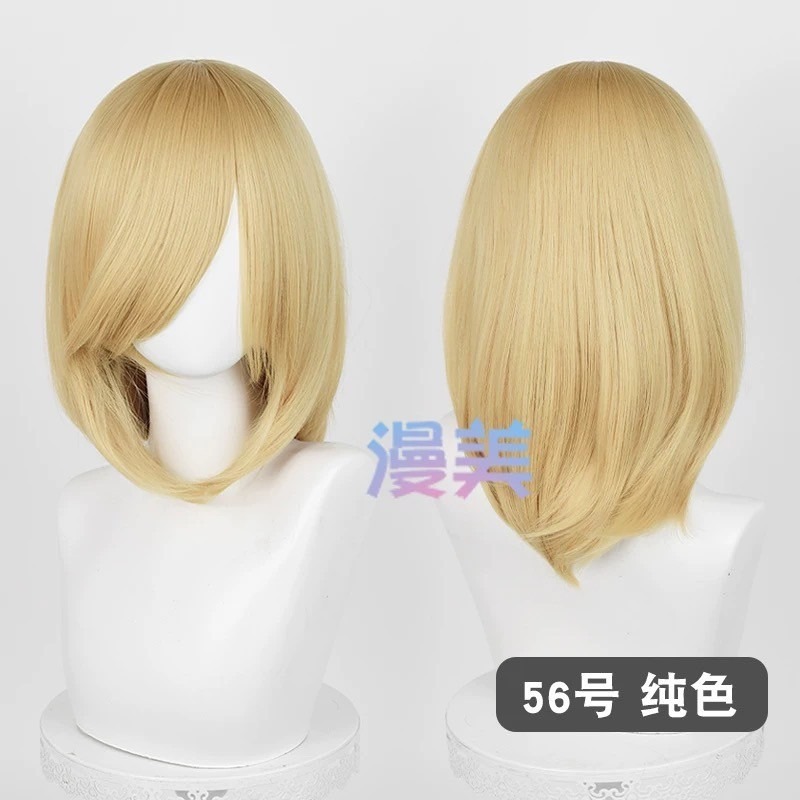 台灣現貨丨多色 Cosplay/Cos 假髮 萬用款 40cm 收臉 髮尾內收 短髮 中長髮 少女 直髮 瀏海-規格圖2