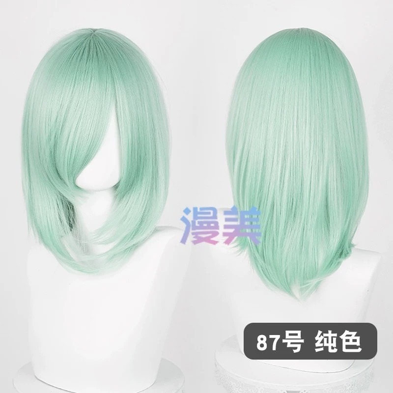 台灣現貨丨多色 Cosplay/Cos 假髮 萬用款 40cm 收臉 髮尾內收 短髮 中長髮 少女 直髮 瀏海-規格圖2