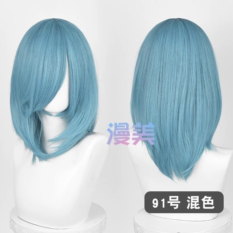 台灣現貨丨多色 Cosplay/Cos 假髮 萬用款 40cm 收臉 髮尾內收 短髮 中長髮 少女 直髮 瀏海-規格圖2