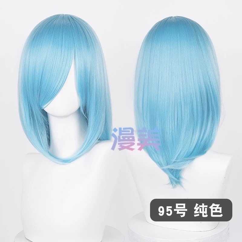 台灣現貨丨多色 Cosplay/Cos 假髮 萬用款 40cm 收臉 髮尾內收 短髮 中長髮 少女 直髮 瀏海-規格圖2