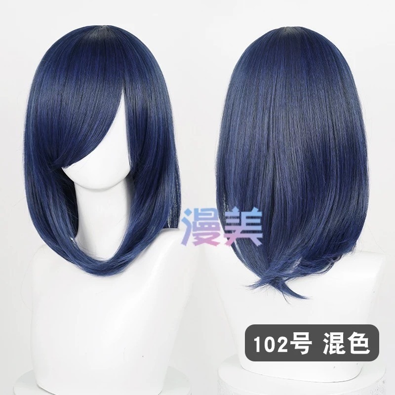 台灣現貨丨多色 Cosplay/Cos 假髮 萬用款 40cm 收臉 髮尾內收 短髮 中長髮 少女 直髮 瀏海-規格圖2