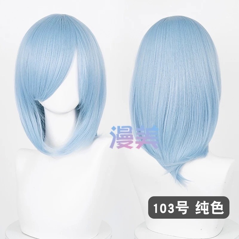 台灣現貨丨多色 Cosplay/Cos 假髮 萬用款 40cm 收臉 髮尾內收 短髮 中長髮 少女 直髮 瀏海-規格圖2