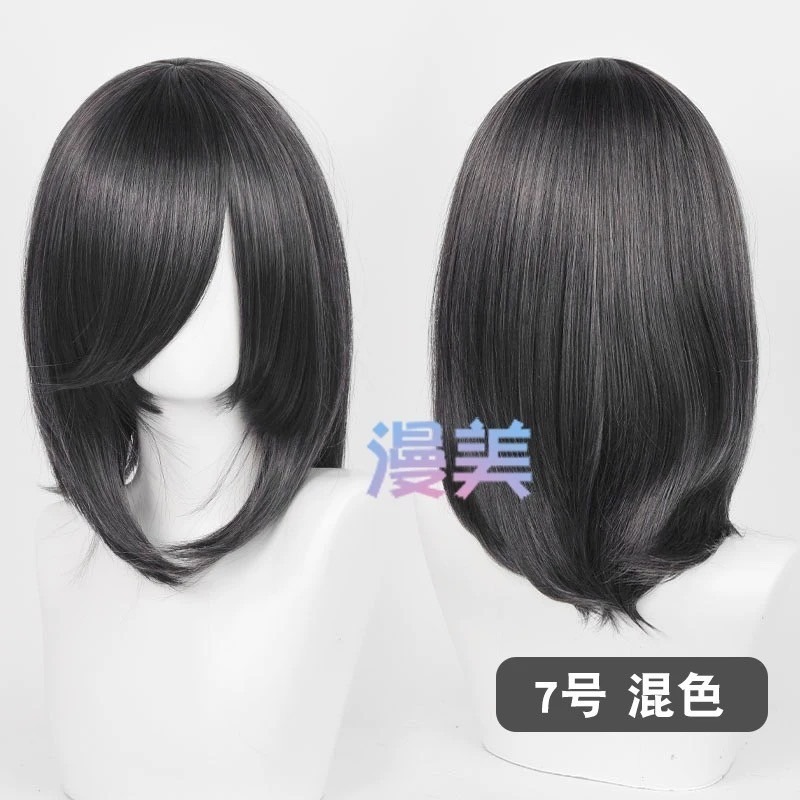 台灣現貨丨多色 Cosplay/Cos 假髮 萬用款 40cm 收臉 髮尾內收 短髮 中長髮 少女 直髮 瀏海-規格圖2