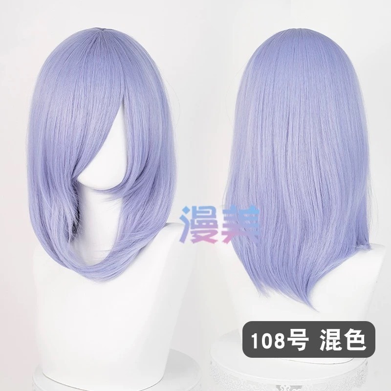 台灣現貨丨多色 Cosplay/Cos 假髮 萬用款 40cm 收臉 髮尾內收 短髮 中長髮 少女 直髮 瀏海-規格圖2