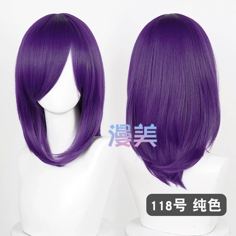 台灣現貨丨多色 Cosplay/Cos 假髮 萬用款 40cm 收臉 髮尾內收 短髮 中長髮 少女 直髮 瀏海-規格圖2