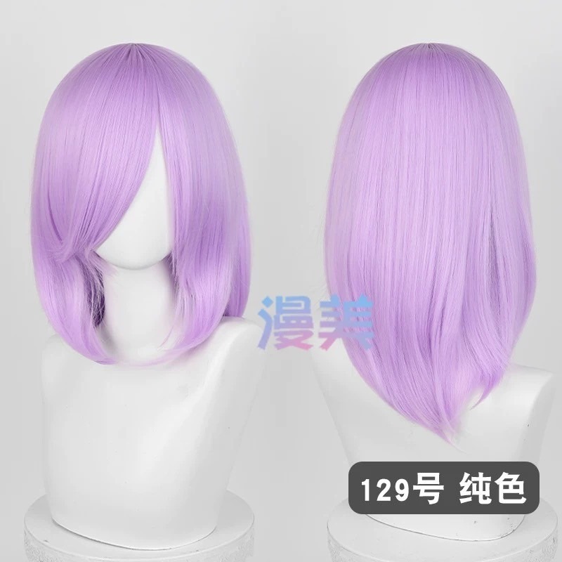 台灣現貨丨多色 Cosplay/Cos 假髮 萬用款 40cm 收臉 髮尾內收 短髮 中長髮 少女 直髮 瀏海-規格圖2