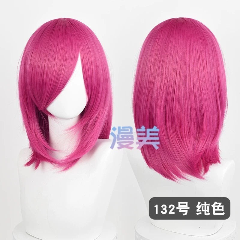 台灣現貨丨多色 Cosplay/Cos 假髮 萬用款 40cm 收臉 髮尾內收 短髮 中長髮 少女 直髮 瀏海-規格圖2