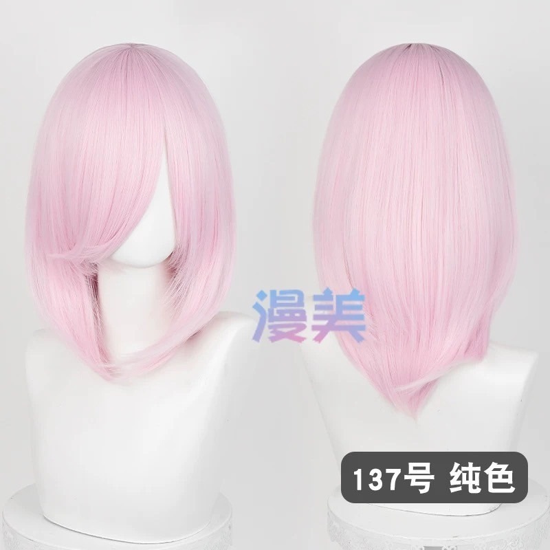 台灣現貨丨多色 Cosplay/Cos 假髮 萬用款 40cm 收臉 髮尾內收 短髮 中長髮 少女 直髮 瀏海-規格圖2