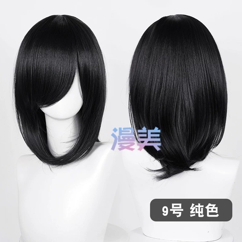 台灣現貨丨多色 Cosplay/Cos 假髮 萬用款 40cm 收臉 髮尾內收 短髮 中長髮 少女 直髮 瀏海-規格圖2