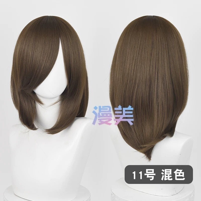 台灣現貨丨多色 Cosplay/Cos 假髮 萬用款 40cm 收臉 髮尾內收 短髮 中長髮 少女 直髮 瀏海-規格圖2