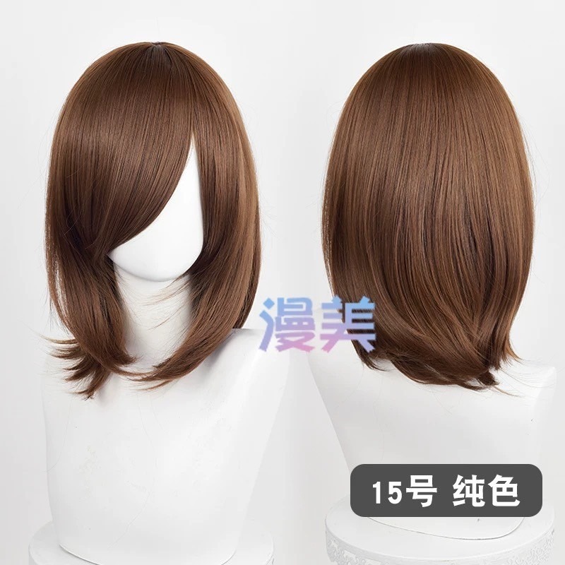 台灣現貨丨多色 Cosplay/Cos 假髮 萬用款 40cm 收臉 髮尾內收 短髮 中長髮 少女 直髮 瀏海-規格圖2