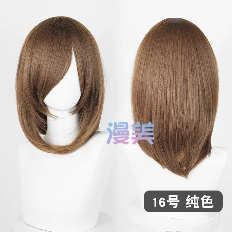 台灣現貨丨多色 Cosplay/Cos 假髮 萬用款 40cm 收臉 髮尾內收 短髮 中長髮 少女 直髮 瀏海-規格圖2