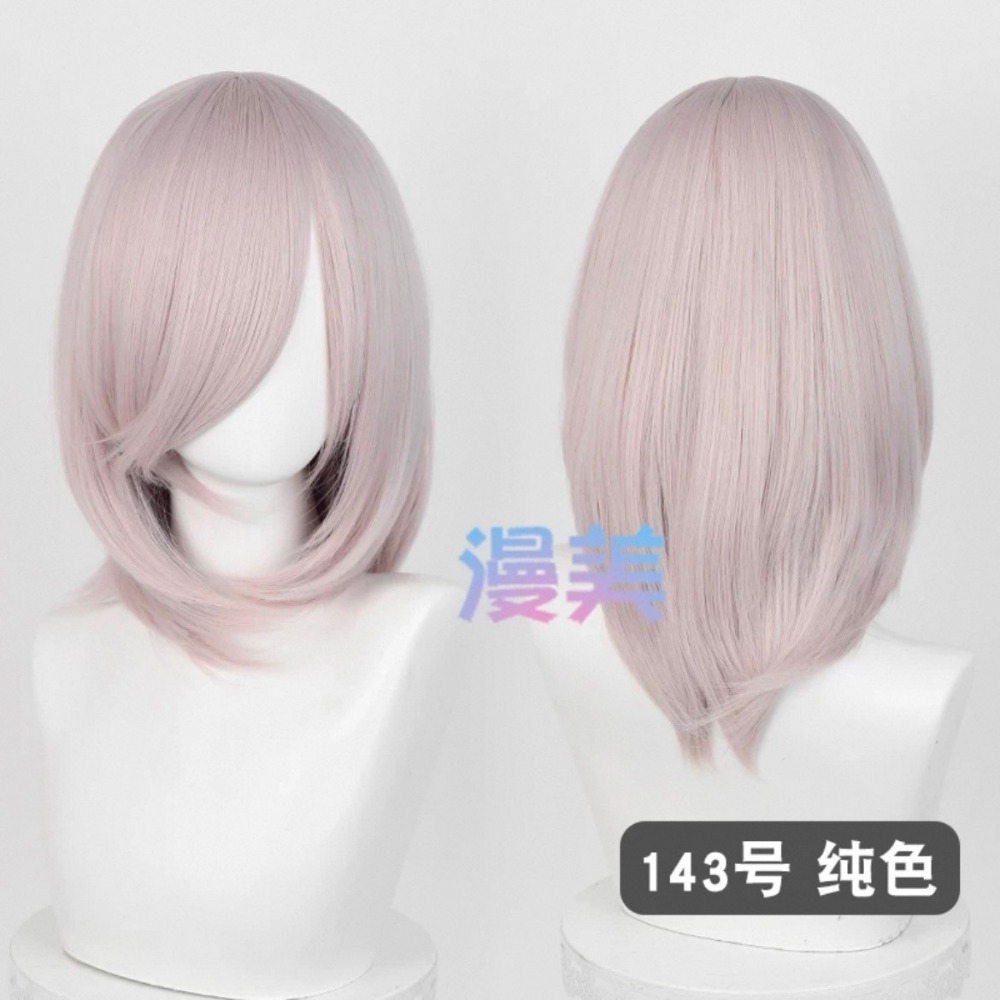 台灣現貨丨丨多色 Cosplay/Cos 假髮 萬用款 40cm 收臉 髮尾內收 短髮 中長髮 少女 直髮 瀏海-規格圖2