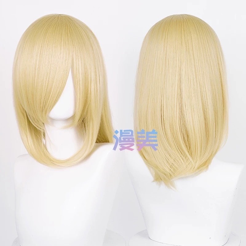 台灣現貨丨丨多色 Cosplay/Cos 假髮 萬用款 40cm 收臉 髮尾內收 短髮 中長髮 少女 直髮 瀏海-規格圖2