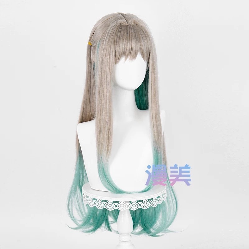 台灣現貨丨Cosplay/Cos 假髮 漫美 八尋寧寧 地縛少年花子君 綠色 灰色 拚色 角色款-細節圖2