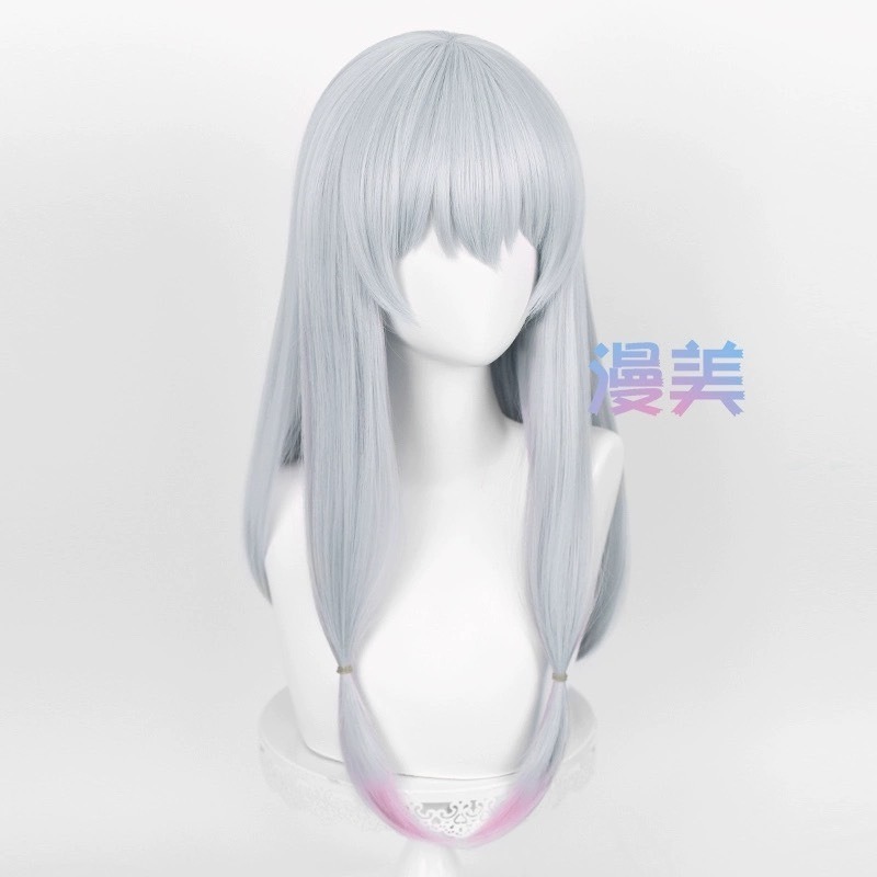 台灣現貨丨Cosplay Cos 假髮 和泉紗霧 情色漫畫老師 雙色 混色漸變 仿真頭皮 銀色 粉紅色 粉色 銀白色-細節圖3