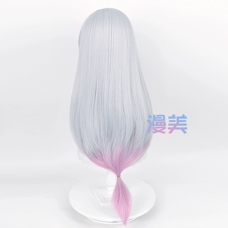 台灣現貨丨Cosplay Cos 假髮 和泉紗霧 情色漫畫老師 雙色 混色漸變 仿真頭皮 銀色 粉紅色 粉色 銀白色-細節圖4